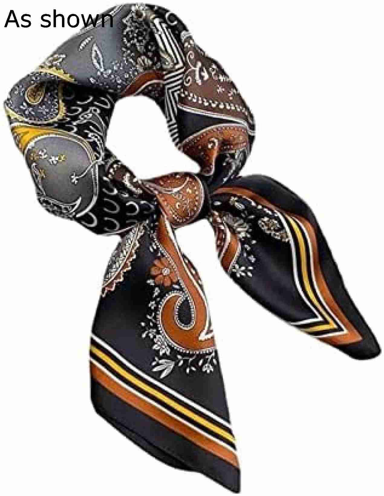 【20%OFFクーポン～】女性のスカーフ 春プリントダークカラフルクールツイルブラックゴールド装飾小さな正方形のスカーフ四季ユニバーサル女性スカーフ ソフトスカーフラップビーチカバー 7,467円