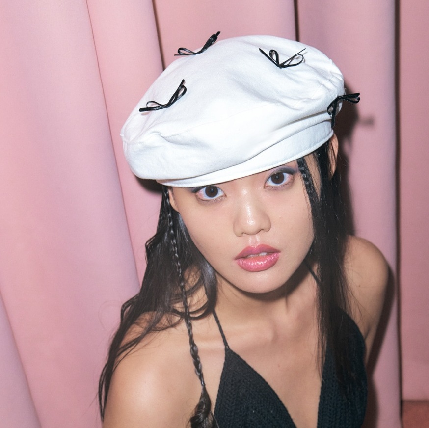 [poesiedame] COTTON BOW BERET IN CREAM