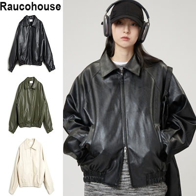 Raucohouse】Raglan leather bomber jacket 生まれのブランドで 4522円