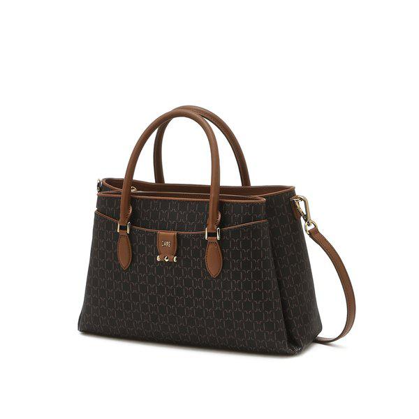 [26SS] [SAINT BARNET] ブラウン DD パターン レザー トートバッグ DCBA6E873W3 41,907円