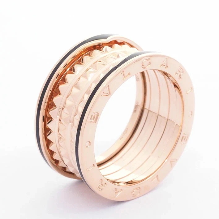 【新品仕上げ済み】ブルガリ ビーゼロワン B-ZERO1 ロック セラミック K18PG 61【指輪】