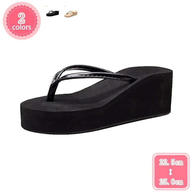 777円OFFクーポン スリッパ サンダル レディーズ かわいい 厚底 ウェッジソール トング 夏 ハイヒール 7センチ ビーチサンダル シンプル 軽量 レディース 靴 ヒール シューズ パンプス く