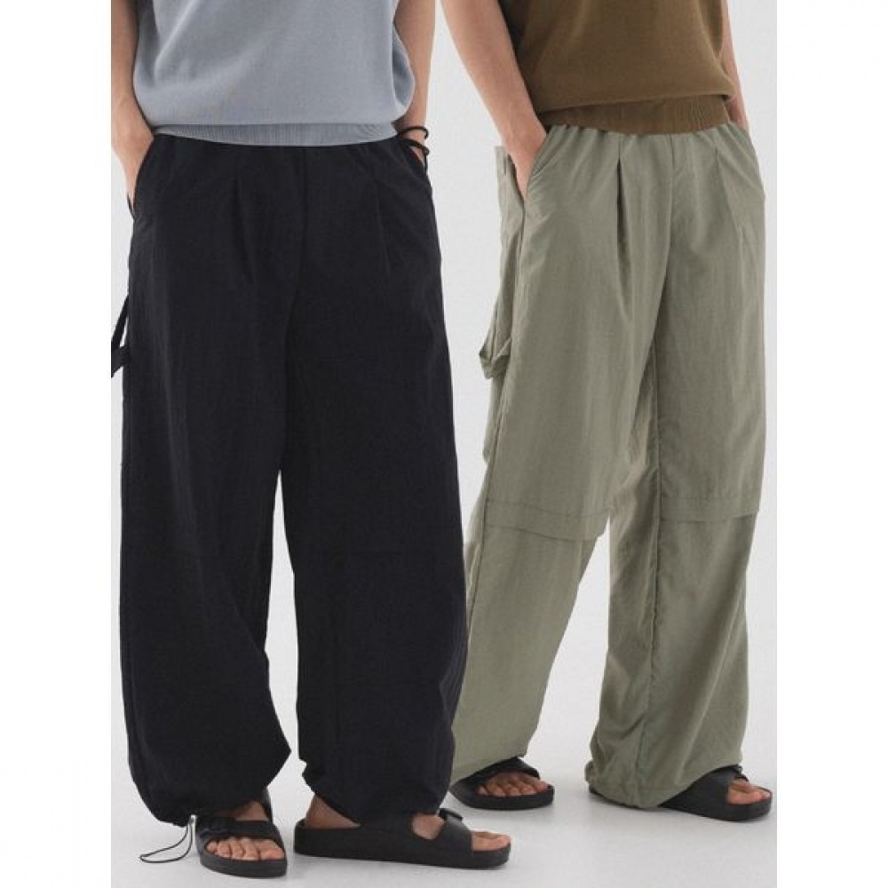 [Pianer] ナイロンワイドカーペンターストリングパンツ (3color)