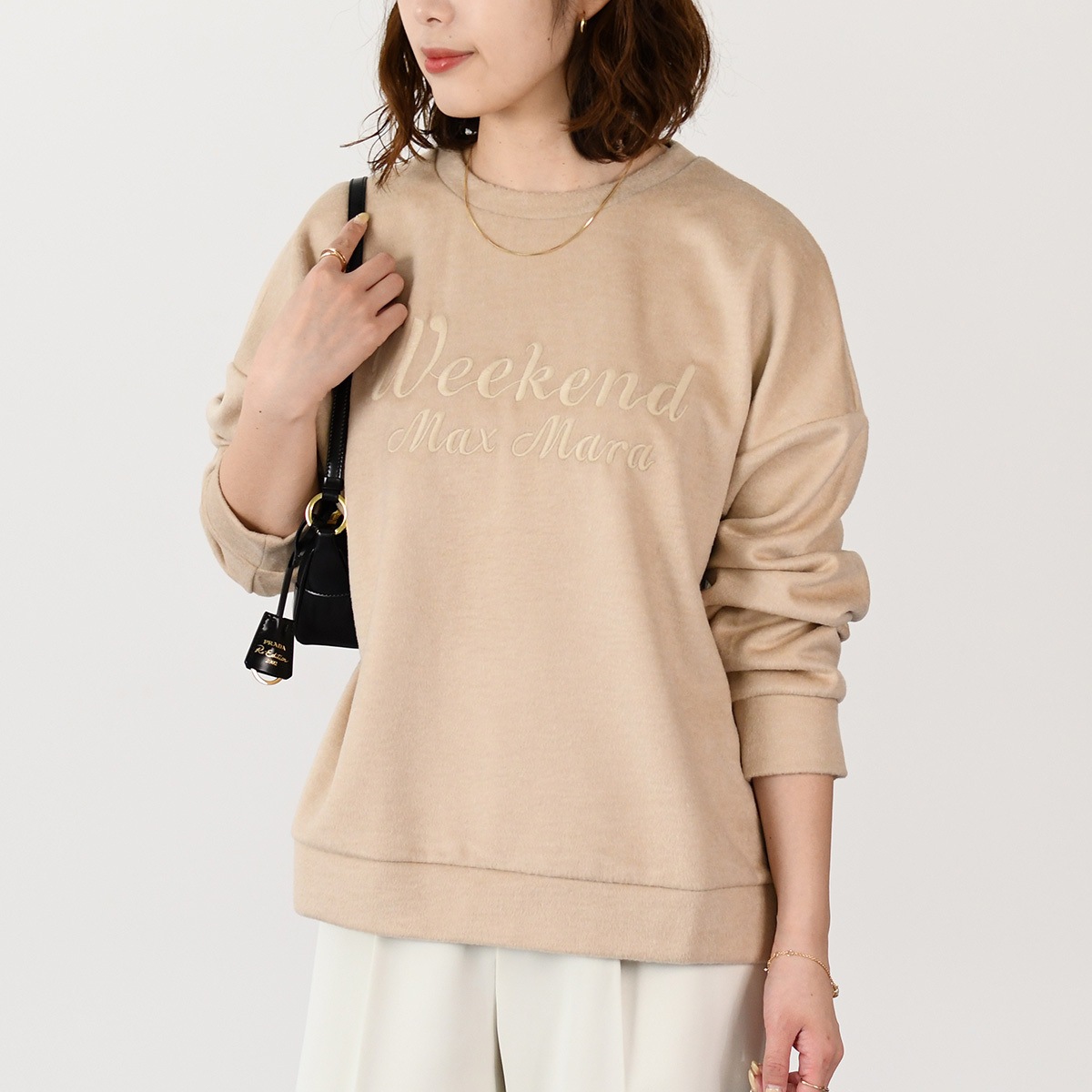 Weekend Max Mara ウィークエンド マックスマーラ トップス スウェット LAGHI 5926032600 ラギ ウール コットン ブレンド レディース ベージュ 長袖
