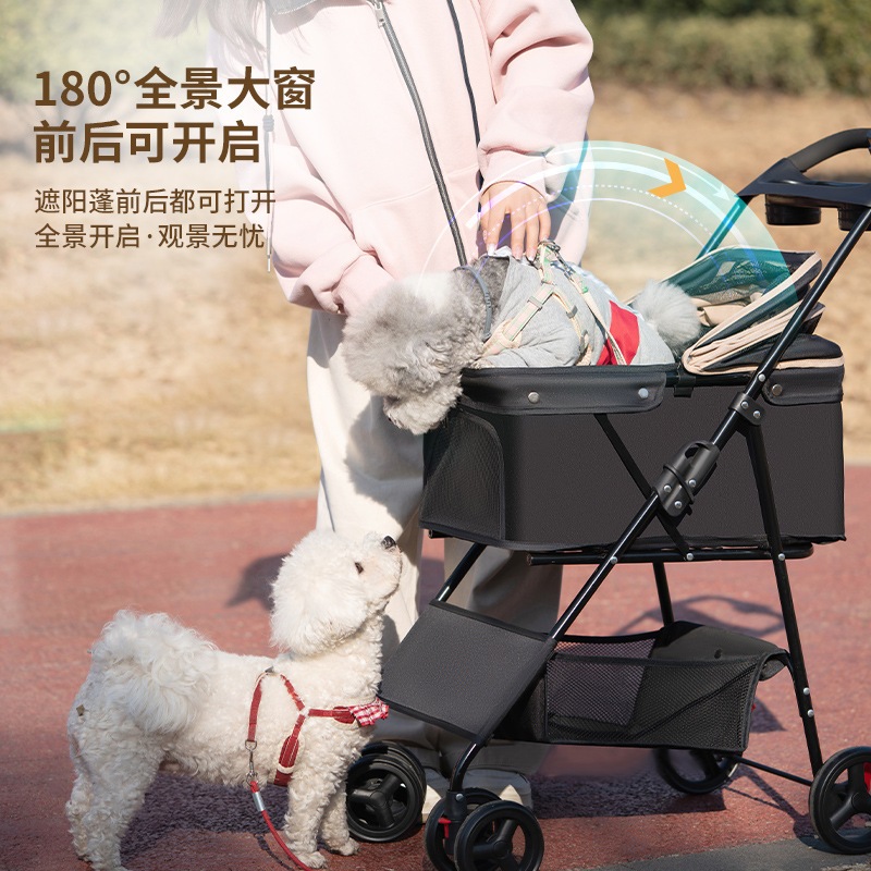 【急速出荷】ペットカートテディベビーカート犬猫外出小型ペット車軽量アウトドア移動折りたたみ可能