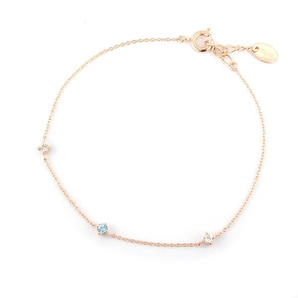 リボン済＆紙袋 ブレスレット 正規品 レディース 3月 誕生石 誕生日 3石モチーフブレスレット ジュエリー アクセサリー アクアマリン トパーズ シルバー素材 祝い 9,000円