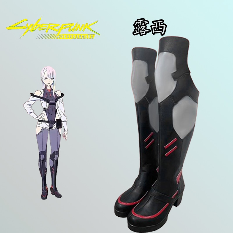 サイバーパンクヒロインとヒロインエッジウォーカールーシーアニメゲームシューズコミック展示デザイン