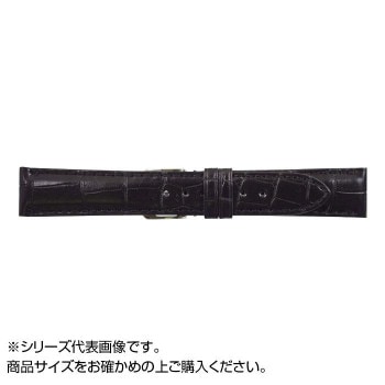 MIMOSA(ミモザ) 時計バンド クロコマット 22mm ブラック (美錠:銀) WRM-A22