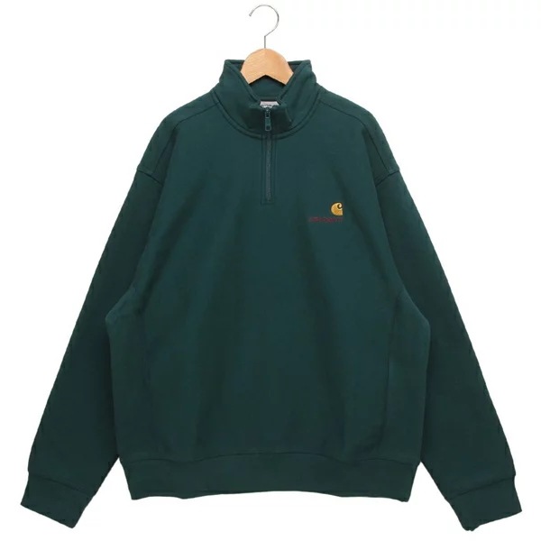 スウェット アメリカンスクリプトハーフジップスウェットシャツ グリーン メンズ I027014 2M1