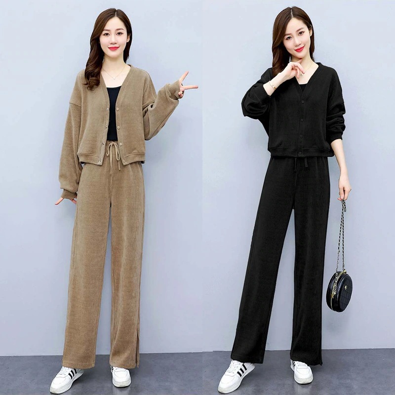 新作 おしゃれ 気質 カジュアル セットアップ 長袖 ジャケット ワイドパンツ 二点セット オシャレ 可愛い 百掛け 通勤 レディースファッション 大きいサイズ