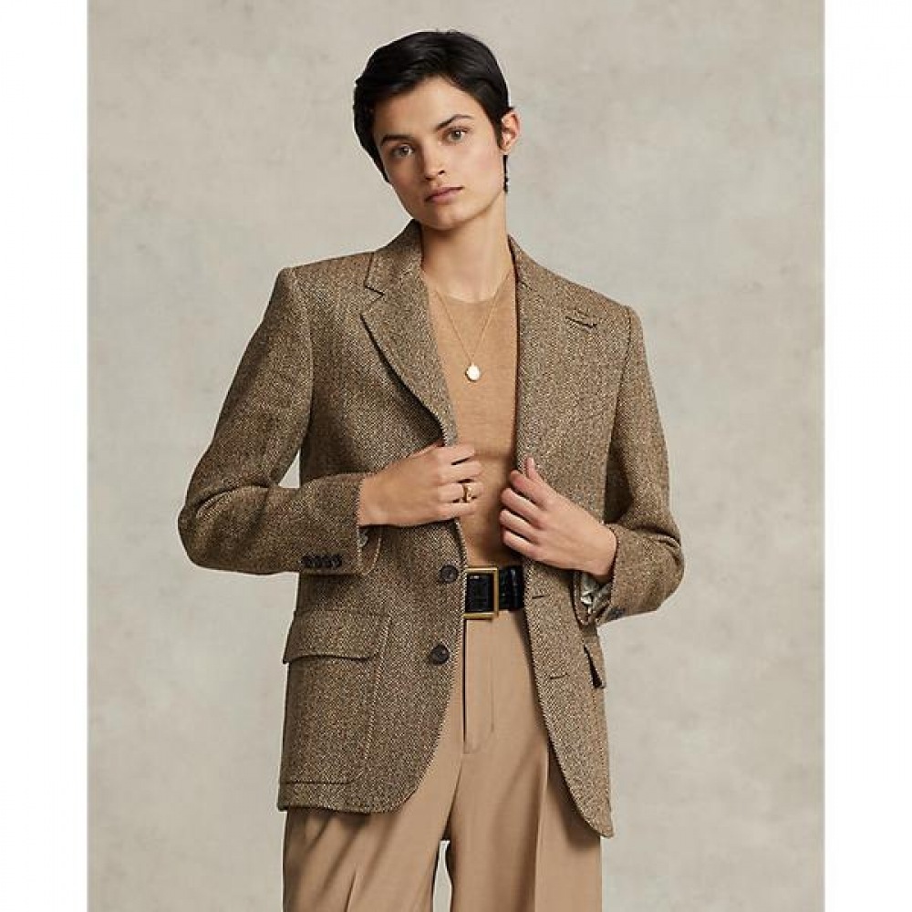 ポロラルフローレン女性用ヘリンボーンリネンブレンドブレザー (WMPOOTWN5V20184101)