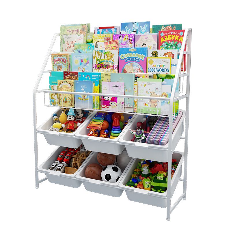 多機能収納ラック子供用おもちゃ収納　絵本棚 絵本ラック 本箱 おもちゃ箱 子供用 絵本とおもちゃ