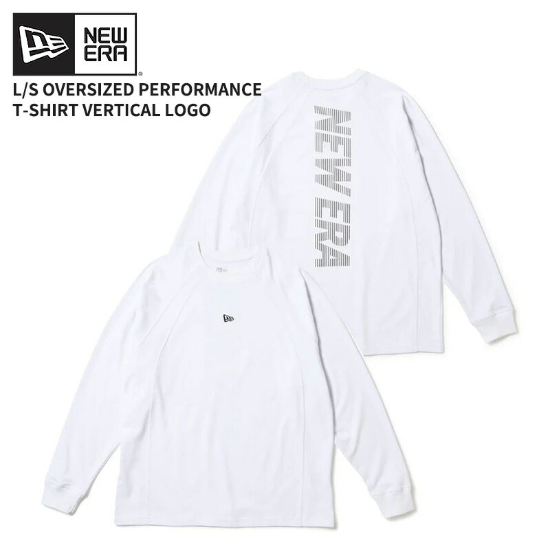 ニューエラ メンズ 長袖Tシャツ NEW ERA 長袖 オーバーサイズド パフォーマンス Tシャツ Vertical Logo ホワイト トップス カットソー 14674829
