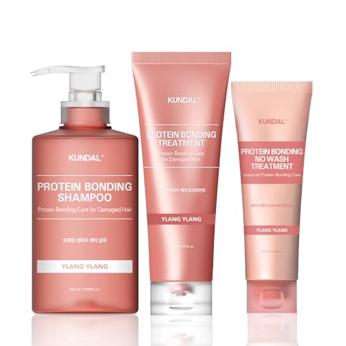 [KUNDAL公式] 【ダメージケア3種セット】シャンプー 500ml + トリートメント 250ml + 洗い流さないトリートメント 130ml #イランイラン 【Protein Bonding 3 6,358円
