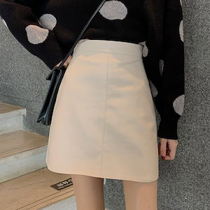 ホワイトpuレザースカート女性の2022年秋夏新作ショートスカート