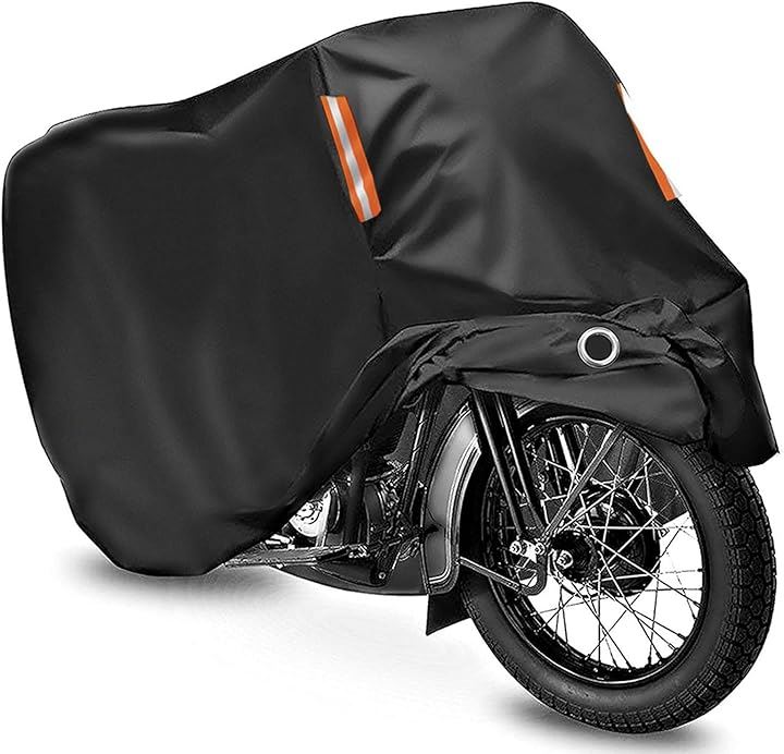 バイクカバー バイク車体カバー 原付 防水 耐熱 超撥水 丈夫 6L-265x105x125cm( ブラック, 6L-265x105x125cm)