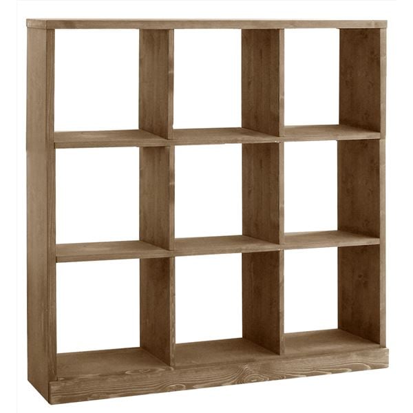 シェルフ 収納ラック [3x3段] ナチュラル 木製 パイン材 スリム 収納家具 オープンラック ローゼル