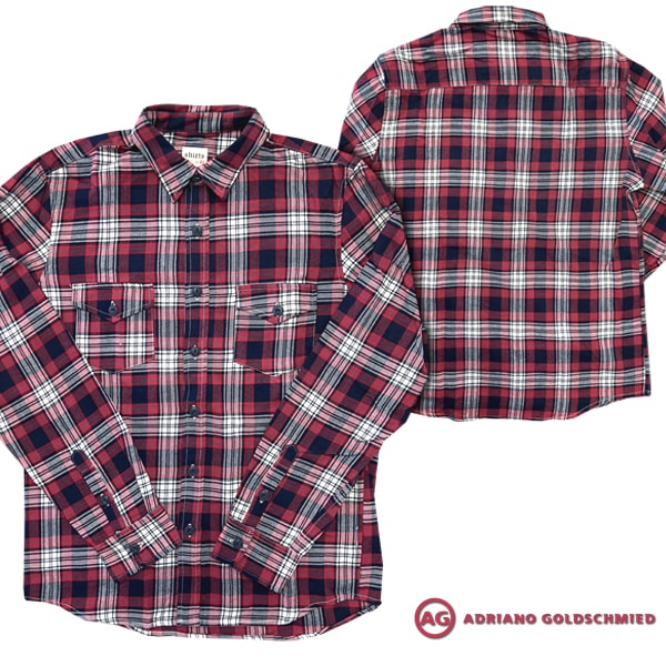 AGジーンズ カジュアルシャツ メンズ 長袖 チェックシャツ ネルシャツ レッド ブラック エージージーンズ シャツ AG Jeans 正規 アドリアーノ ゴールドシュミット 雑誌 掲載07