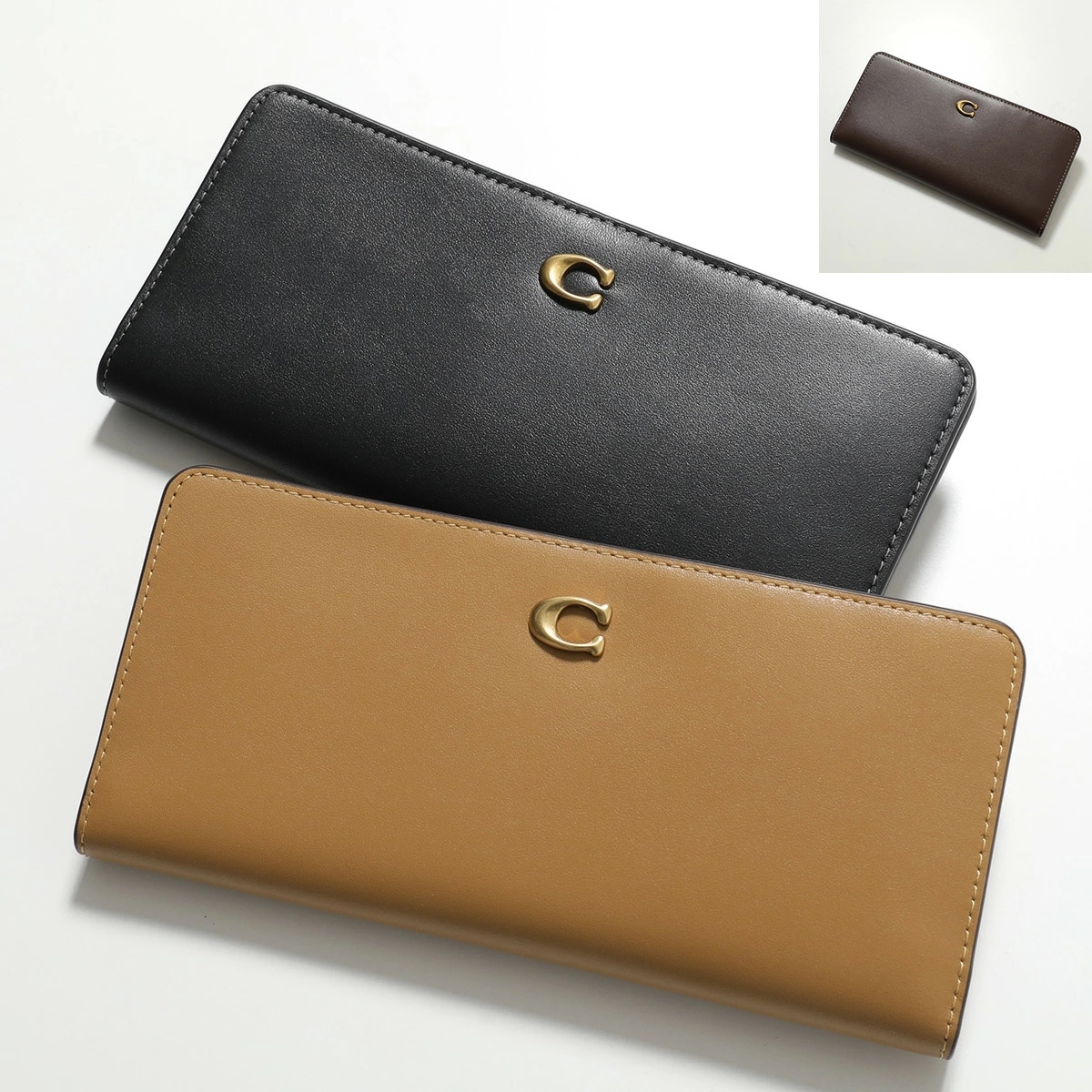 COACH コーチ 二つ折り長財布 ESSENTIAL SKINNY WALLET エッセンシャル スキニー CZ096 レディース レザー ロゴ カラー3色