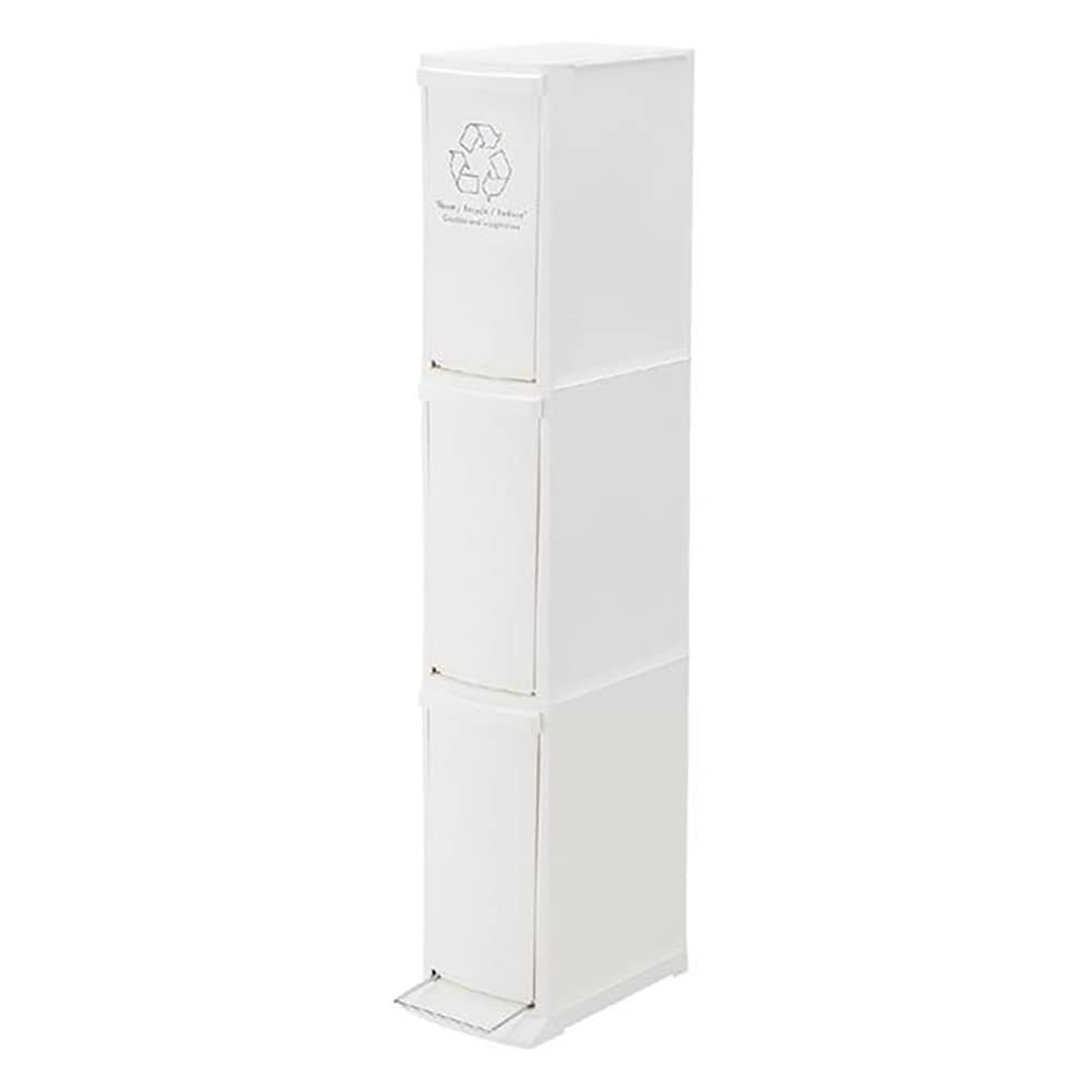 東谷(Azumaya-kk) ダストボックス 3Dホワイト 高さ118cm-3段 LFS-933WH