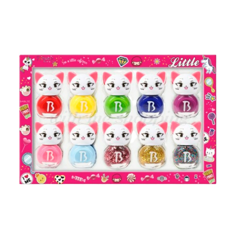 バブリー キッズネイル ニャンコ 子供マニキュア ギフトセット 10p