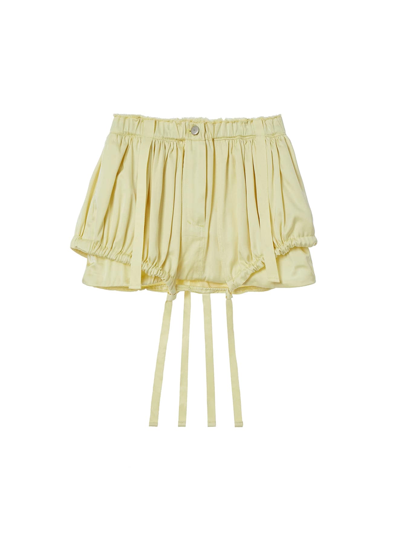 【THEOPENPRODUCT】 SATIN CARGO SKIRT : YELLOW