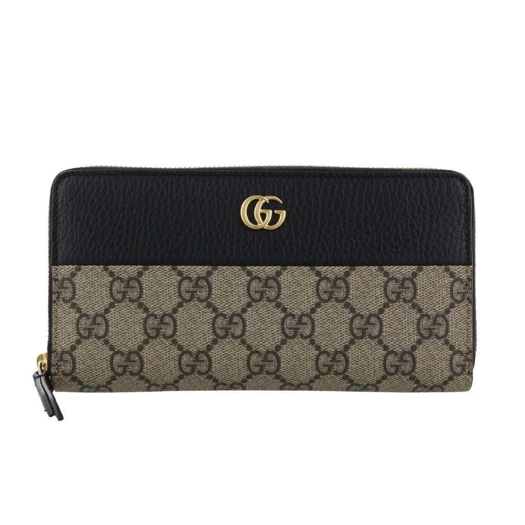 GUCCI 456117-17WAG-1283 グッチ GG マーモント ジップアラウンドウォレット ラウンドファスナー長財布 GGスプリームキャンバス/カーフスキンレザー