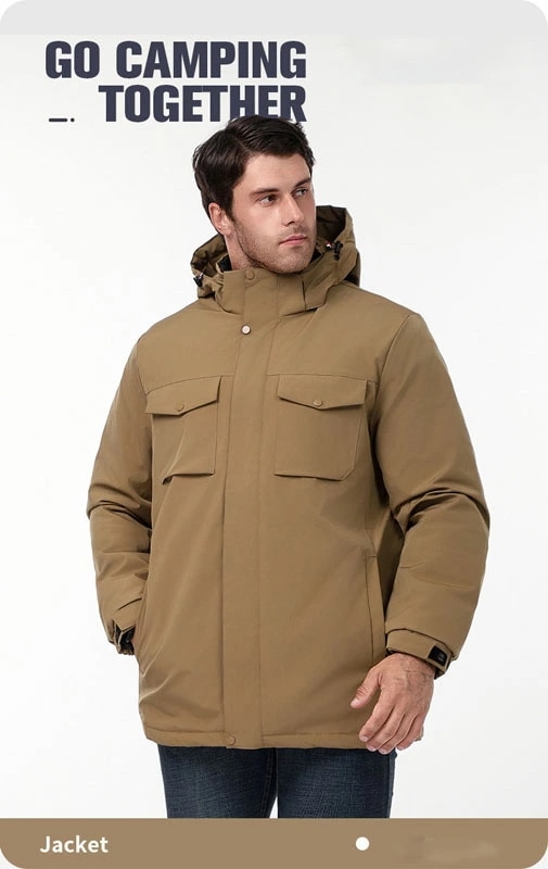 ジャケット メンズ 秋冬 コート シンプル ブルゾン 長袖 無地 防風 フード付き カジュアル おおきいサイズ 10,634円