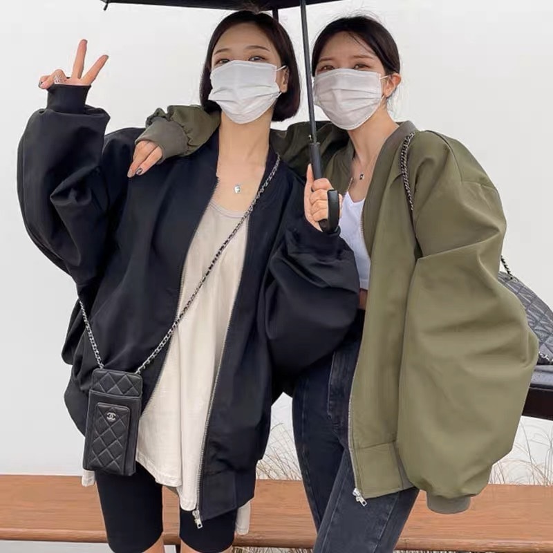 レディースブルゾン ジャンパー ウインドブレーカー ルーズ 長袖 ブルゾン ジャケット. アウター レディース ショートコート 春 秋 薄手 オシャレ. 可愛い C498