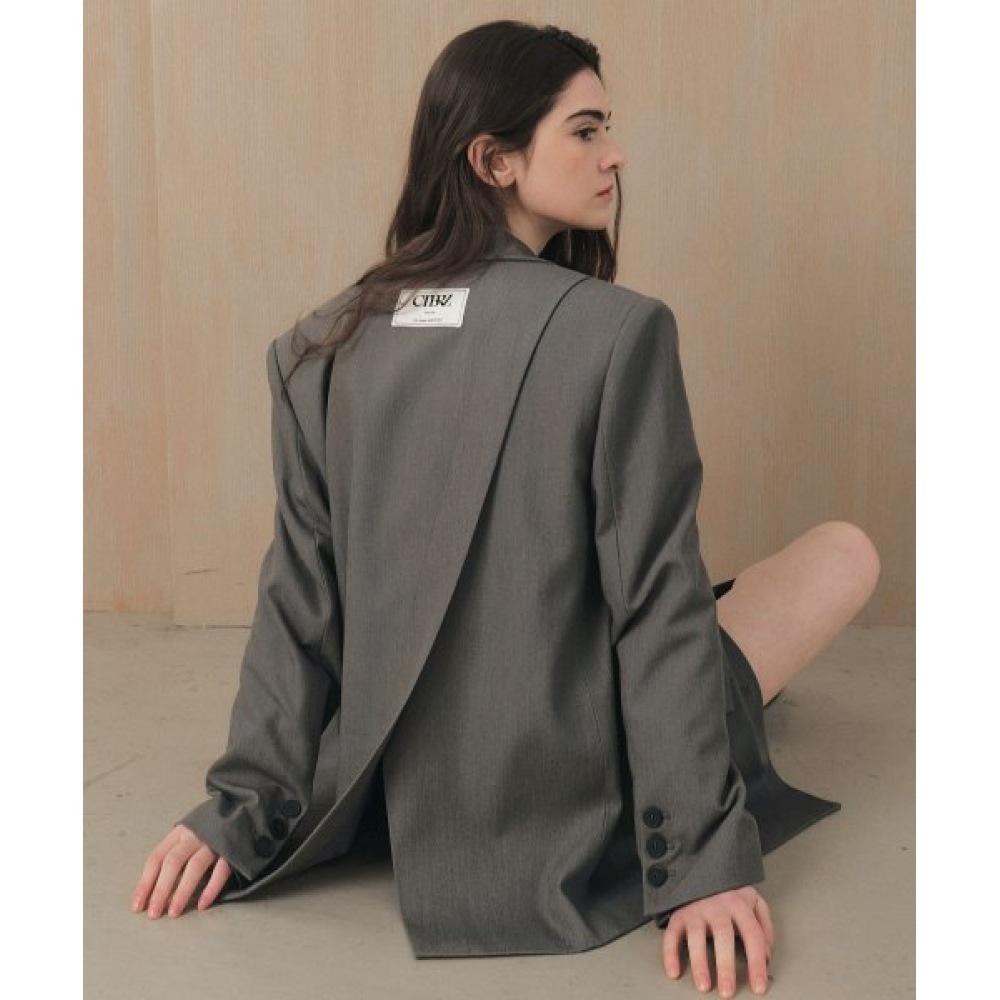 CITY BREEZE ルーズフィットベベルカットシングルジャケット_グレー 26,088円