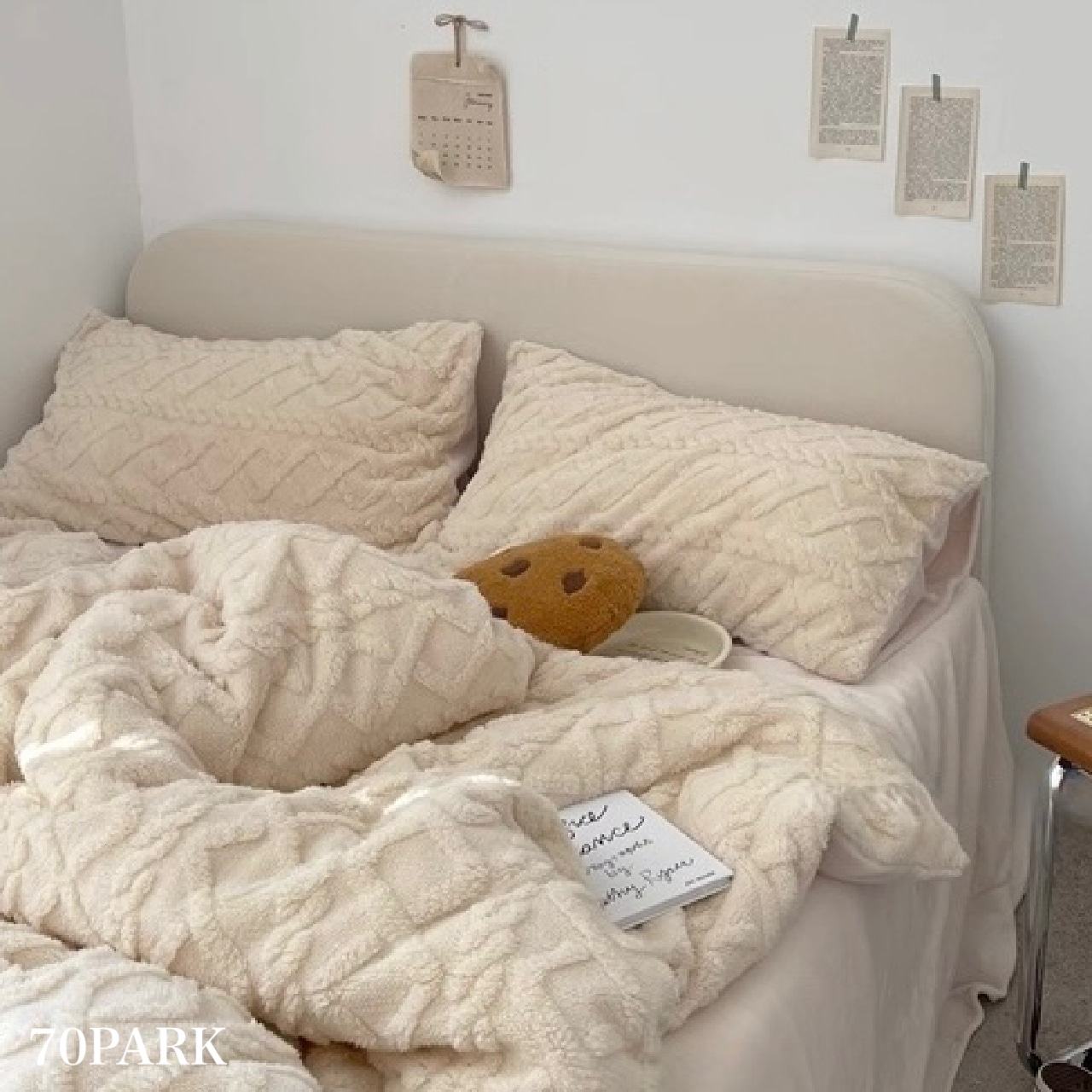 ケーブル模様 ミルク ベルベット 冬用 布団カバーセット 全2種 厚手 ベッドカバー シングル おしゃれ 韓国 北欧インテリア 韓国インテリア 韓国雑貨 70PARK 10,124円