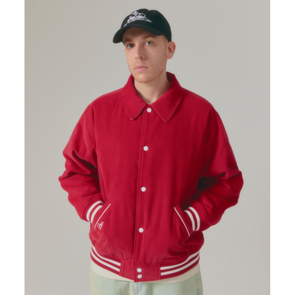 LMC コーデュロイバーシティジャケットレッド
