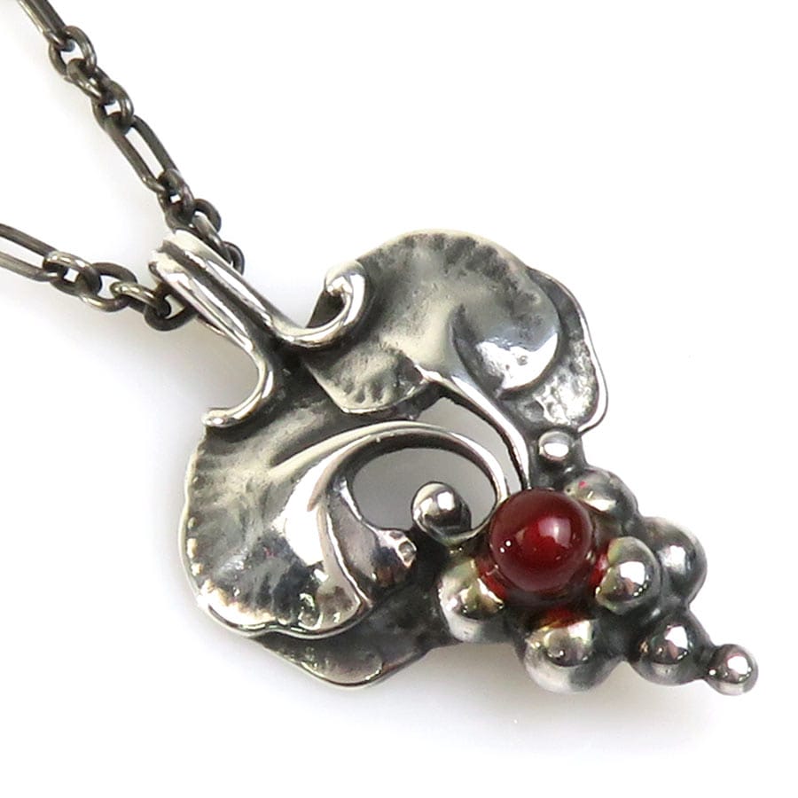 ジョージジェンセン Georg Jensen ネックレス 1996 イヤーペンダント ガーネットグレープ シルバー925/ガーネット シルバー メンズ h29945f