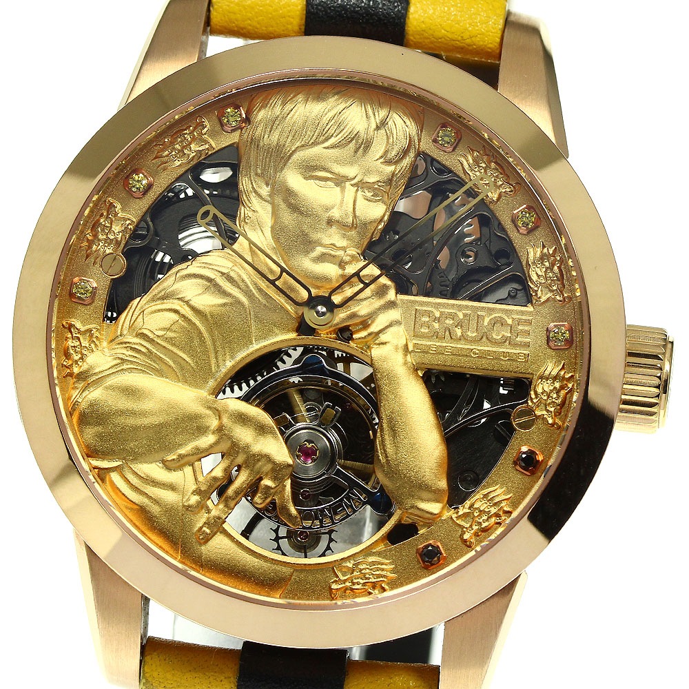 美品 箱付き【MEMORIGIN】メモリジン トゥールビヨン ブルース・リー 限定モデル MO1005G 手巻き メンズ_734994【中古】