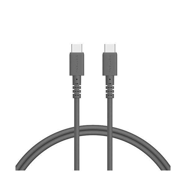 （まとめ） オウルテックMOTTERU C to C シリコンケーブル スモーキーブラック 1m MOT-SCBCCG100-BK 1本 [x3セット]