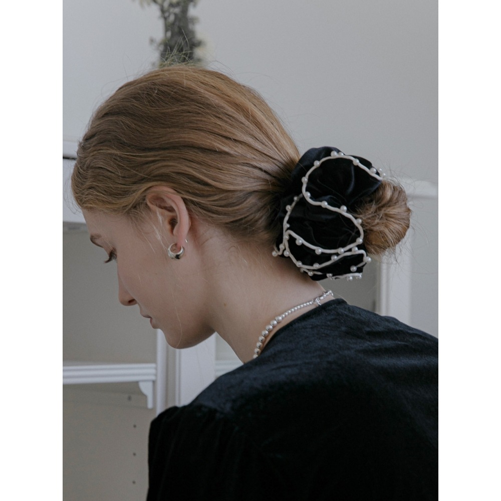 Jean Paul Clarisse ラインパールベルベットスクランチ JP 22183S