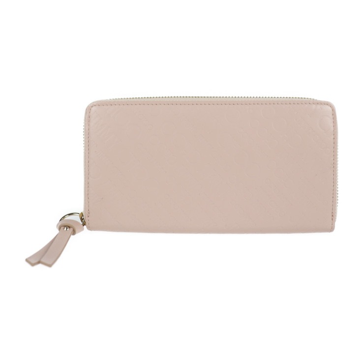 PIPPA OLEL ピッパ ロングウォレット 長財布 J000117254001 ロゴ型押し エンボスレザー パウダーピンク ゴールド金具 ラウンドジップ【本物保証】
