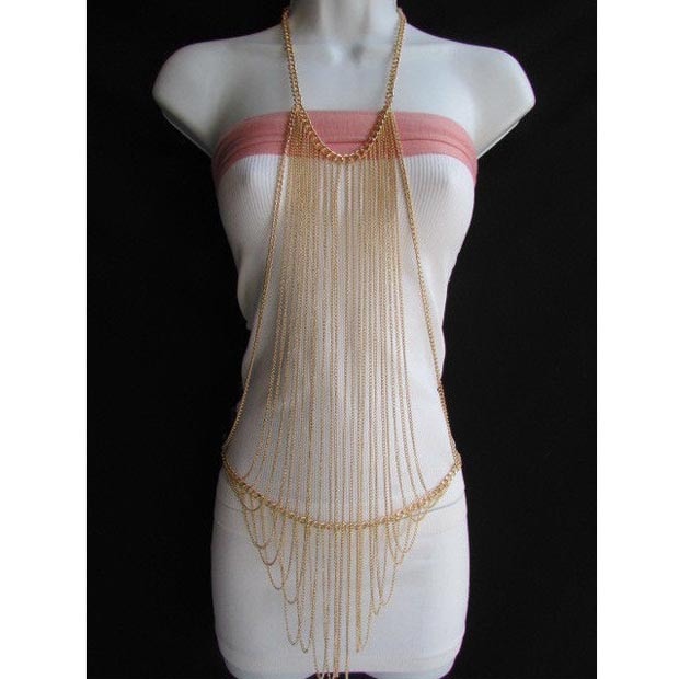 ワンピースボディチェーン クサリ 鎖 ウエストチェーン ネックレス ベリーダンス レディース チェーンベルト ウエスト ジュエリー 繋ぐ つなぐ ベリーチェーン 腰 首 ゴールド 金色 mtr489 11,000円