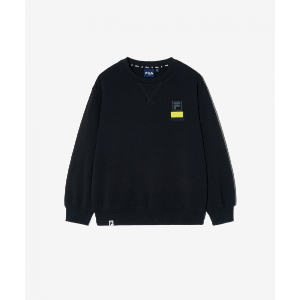 フィラキッズベーシックロゴスウェットシャツ (FK2POH1102XBLK)