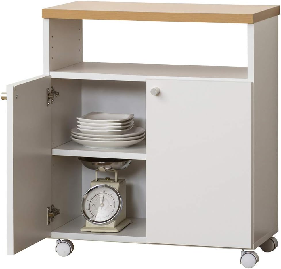 クロシオ キッチンラック ホワイト 幅60cm スマートワゴン60 KD キャスター付き おしゃれ スリム 021302 AKU1005295