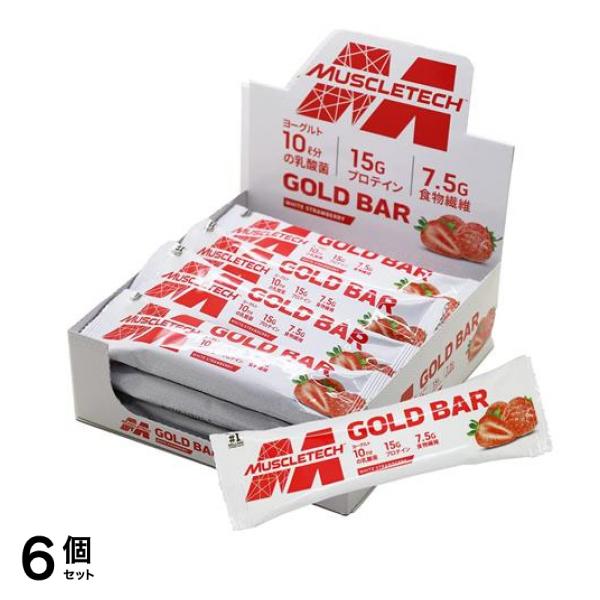 MuscleTech(マッスルテック) ゴールドバー ホワイトストロベリー風味 45g× 12本 6個セット