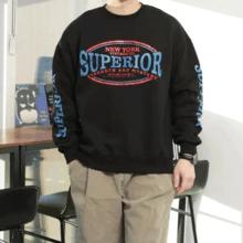 WAS スーペリアレタリング染め起毛スウェットシャツ