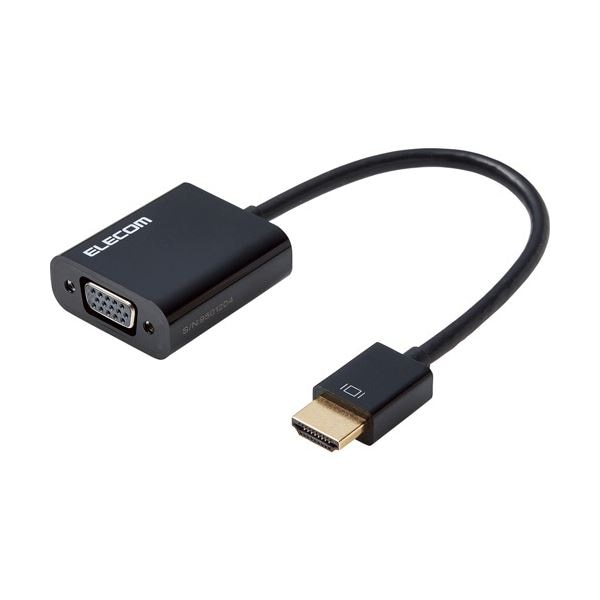 (まとめ) エレコム HDMI用VGA変換アダプタ ブラック AD-HDMIVGABK2 1個 (×3セット)