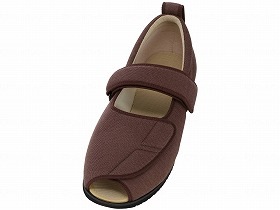 徳武産業 あゆみシューズ 介護靴 施設用 オープンマジックII 5E ブラウン 片足/右Sサイズ 7009