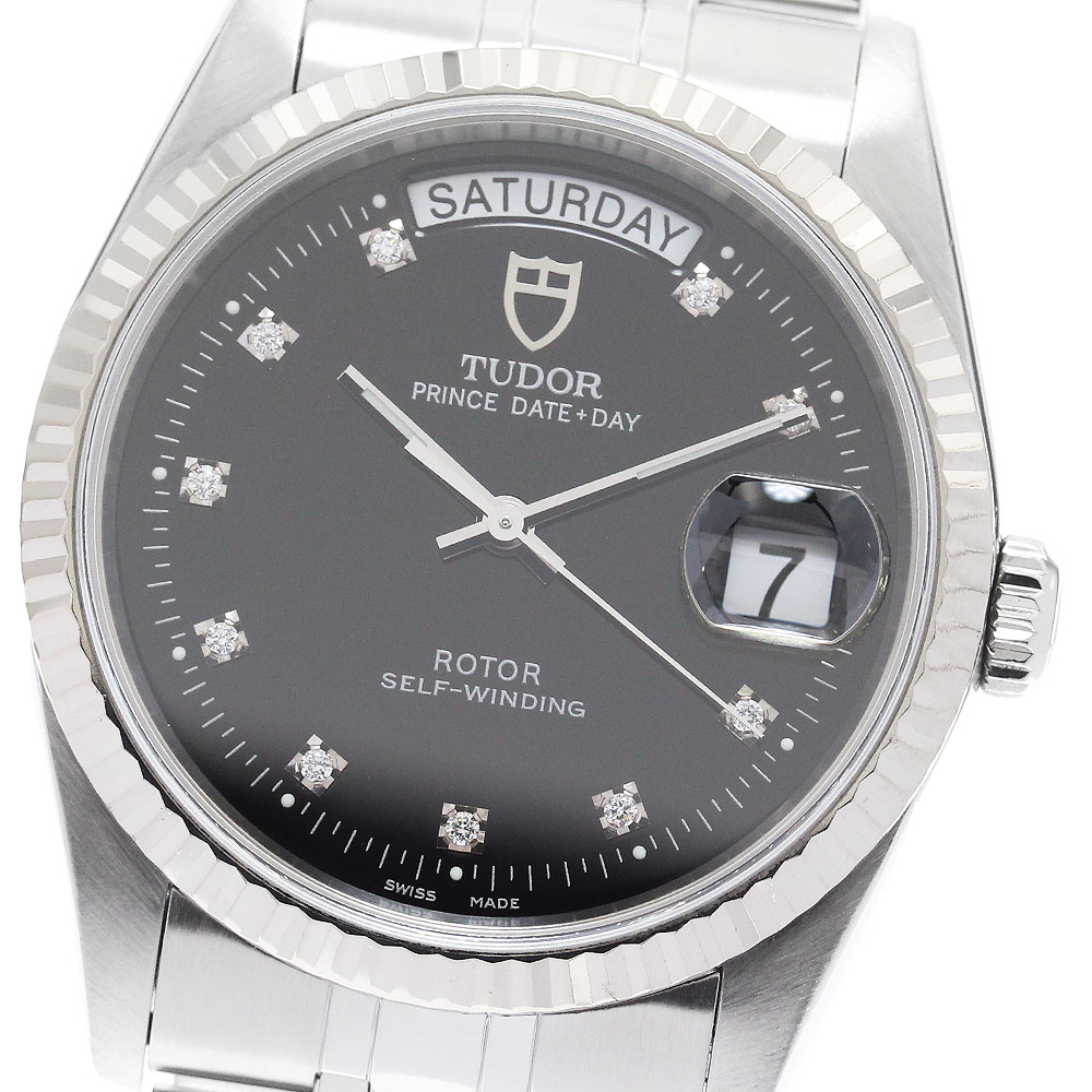 チュードル TUDOR 76214 プリンス デイトデイ WGベゼル 10Pダイヤ 自動巻き メンズ _901178【中古】