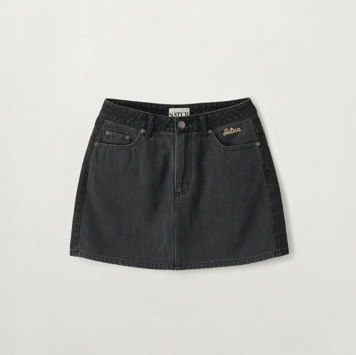 세터 우먼 콘트라스트 데님 미니 스커트 B1 SA262WDK02 BLK0