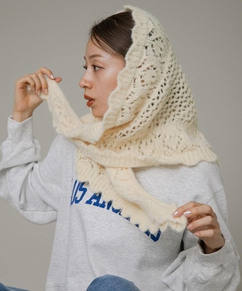 [最安値挑戦]ストール クロシェライクニットストール レディース
