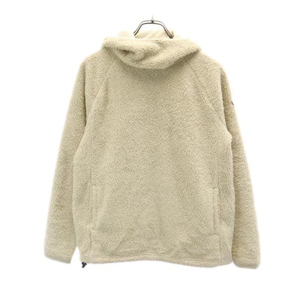 スノーボード 長袖 プルオーバー ボア フリースジャケット XS ベージュ系 ロゴ スキー フード メンズ