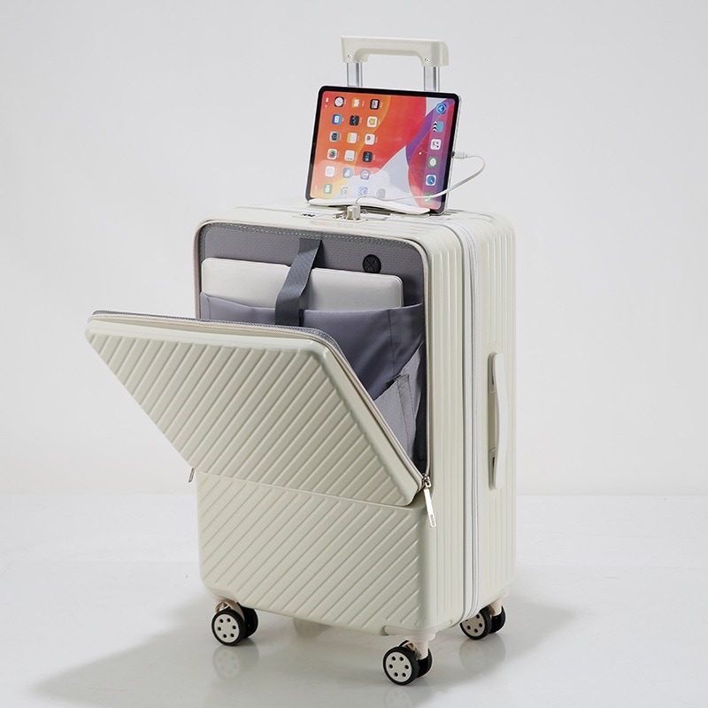 フロントオープンスーツケーストロリーケース26インチ落下防止旅行荷物インチパスワードキャビンスーツケースインチ大容量