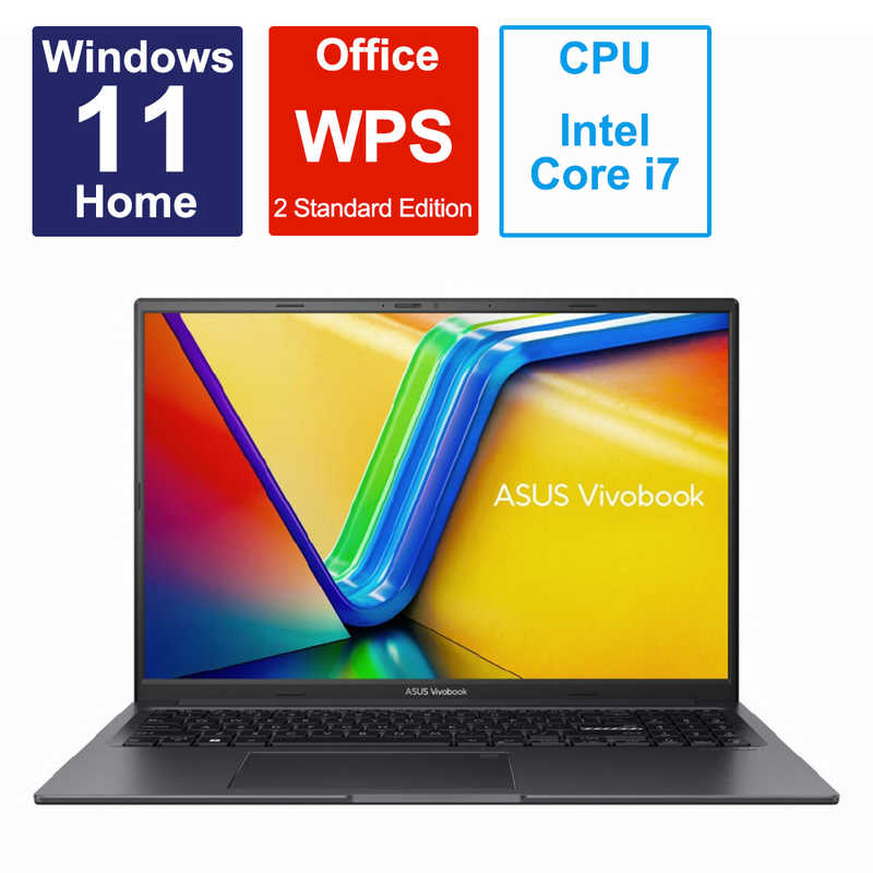 ASUS エイスース　ノートパソコン Vivobook 16X インディーブラック ［16型 /Win11 Home /Core i7 /SSD512GB]　K3605ZV-N1038W